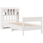 vidaXL Lit bibliothèque sans matelas blanc 90x200cm bois de pin massif