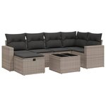 vidaXL Salon de jardin avec coussins 7 Pièces gris résine tressée
