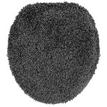 Set de 3 tapis de bain vidaXL Gris foncé en Polypropylène Antidérapant