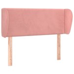 vidaXL Tête de lit avec oreilles Rose 103x23x78/88 cm Velours