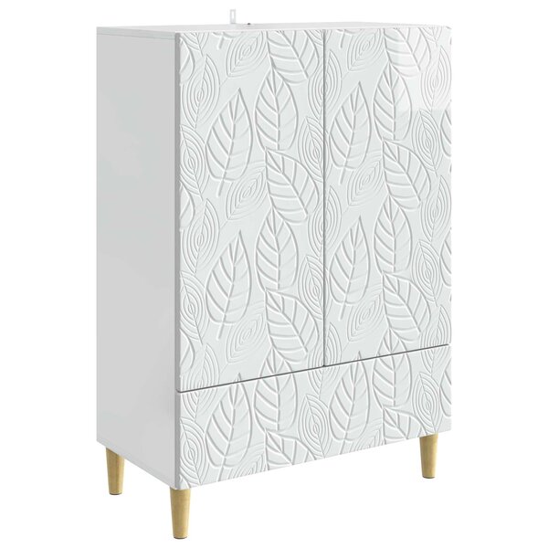 vidaXL Buffet Blanc brillant 66 x 34 5 x 95 cm Bois d'ingénierie