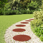 vidaXL Dalle de jardin 6 pièces Rouge Ø 45 x 1 8 cm Caoutchouc