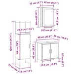 vidaXL Ensemble de mobilier de salle de bain avec étagère 3 Pièces Marron