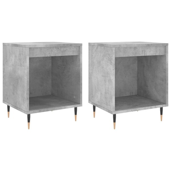 vidaXL Tables de chevet 2 Pièces gris béton 40x35x50 cm bois d’ingénierie