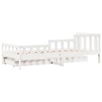 vidaXL Lit de jour et tiroirs sans matelas blanc 90x200 cm bois massif