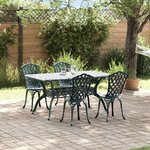 vidaXL Ensemble de salle à manger pour jardin 5 Pièces Vert Aluminium