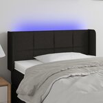 vidaXL Tête de lit à LED Noir 103x16x78/88 cm Tissu