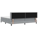 vidaXL Lit Box Spring avec matelas - Gris clair - 200 x 200 cm - Tissu