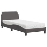 vidaXL Lit avec matelas Dover gris 80x200 cm similicuir