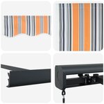 vidaXL Auvent Rétractable Multicolore 300 x 250 cm Tissu et Métal