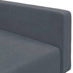 vidaXL Canapé-lit à 2 places avec repose-pied gris foncé velours
