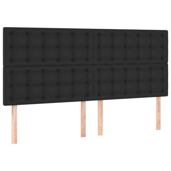 vidaXL Têtes de lit 4 Pièces Noir 90x5x78/88 cm Similicuir