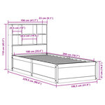 vidaXL Cadre de lit sans matelas cire marron 100x200cm bois pin massif