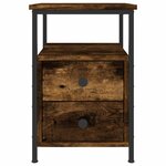 vidaXL Tables de chevet 2 Pièces chêne fumé 34x35 5x50 cm bois ingénierie