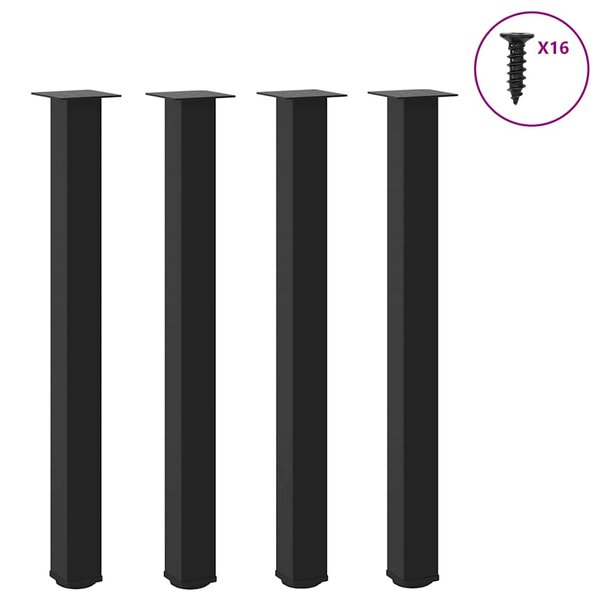vidaXL Pieds de table de bar 4 pièces Noir 100-102 cm Acier