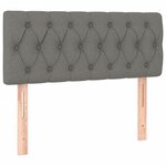 vidaXL Sommier à lattes de lit matelas LED gris foncé 120x190 cm tissu