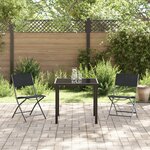 vidaXL Ensemble de salle à manger de jardin 3 pièces Noir Textilène et Acier