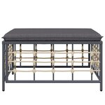 vidaXL Tabouret de jardin avec coussin gris foncé résine tressée