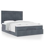 vidaXL Cadre de lit ottoman avec matelas gris foncé 140x190 cm velours