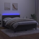 vidaXL Sommier à lattes de lit avec matelas LED Gris foncé 140x200 cm