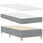 vidaXL Lit à ressorts avec coussin Gris clair 200 x 90 cm tissu
