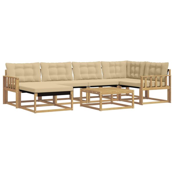 vidaXL Ensemble de canapés d'extérieur 7 pc Blanc et Beige