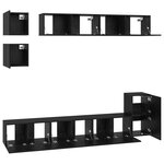 vidaXL Ensemble meuble TV Montage mural 8 Pièces Chêne noir