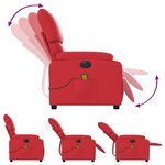 vidaXL Fauteuil de massage inclinable électrique rouge similicuir