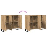 Buffet vidaXL avec 3 Portes Chêne Artisan 90x34x80 cm Bois d'ingénierie