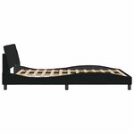 vidaXL Cadre de lit Dover noir 140x200 cm tissu