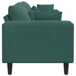 vidaXL Canapé en velours avec coussin Vert foncé 208 cm Velours