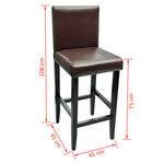 vidaXL Tabourets de bar lot de 2 marron foncé similicuir