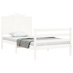 vidaXL Cadre de lit sans matelas blanc 100x200 cm bois massif