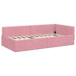 vidaXL Cadre de lit d'angle avec matelas Autre 2 Pièces Gris Velours