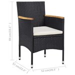 vidaXL Ensemble de bistro de jardin 3 Pièces poly rotin et verre trempé