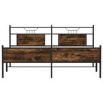 vidaXL Cadre de lit en métal sans matelas chêne fumé 180x200 cm
