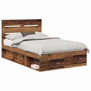 vidaXL Cadre de lit Bois ancien 120 x 190 cm Pin massif