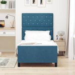 vidaXL Cadre de lit avec tête de lit Bleu foncé 90 x 200 cm Velours
