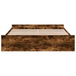 vidaXL Cadre de lit et tiroirs chêne fumé 200x200 cm bois d'ingénierie