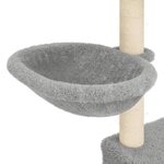 vidaXL Arbre à chat avec griffoirs en sisal Gris clair 83 cm