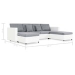vidaXL Canapé-lit extensible à 4 places similicuir blanc