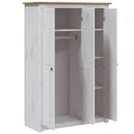 vidaXL Garde-robe 3 portes Blanc 118x50x171 5cm Pin Assortiment Panama