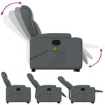 vidaXL Fauteuil inclinable de massage Gris Similicuir