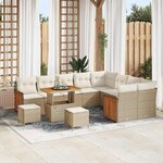 vidaXL Ensemble de canapé de jardin 12 Pièces Beige et crème polyrotin