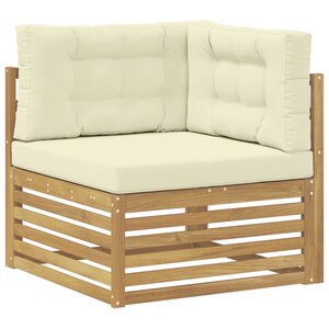 vidaXL Canapé d'angle extérieur Bois d'Acacia Massif Blanc