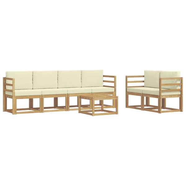 vidaXL Ensemble de canapés d'extérieur 7 pc Blanc et crème