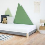 Lit simple TEENY 140 x 200 naturel et gris