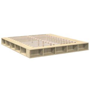 vidaXL Cadre de lit chêne sonoma 180x200 cm bois d'ingénierie