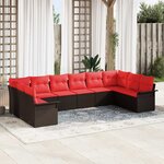 vidaXL Ensemble de canapé de jardin 10 Pièces Marron polyrotin