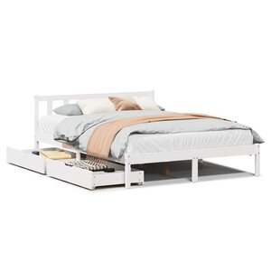 vidaXL Cadre de lit sans matelas blanc 120x200 cm bois de pin massif